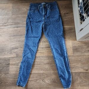Wild Fable Blue Bedazzled Skinny Jeans